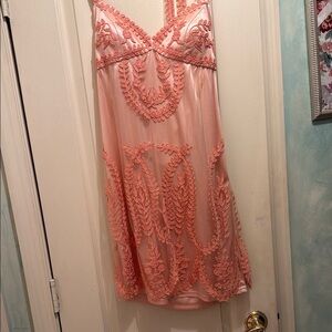 SUE WONG PEACH HALTER DRESS SZ 6 or S